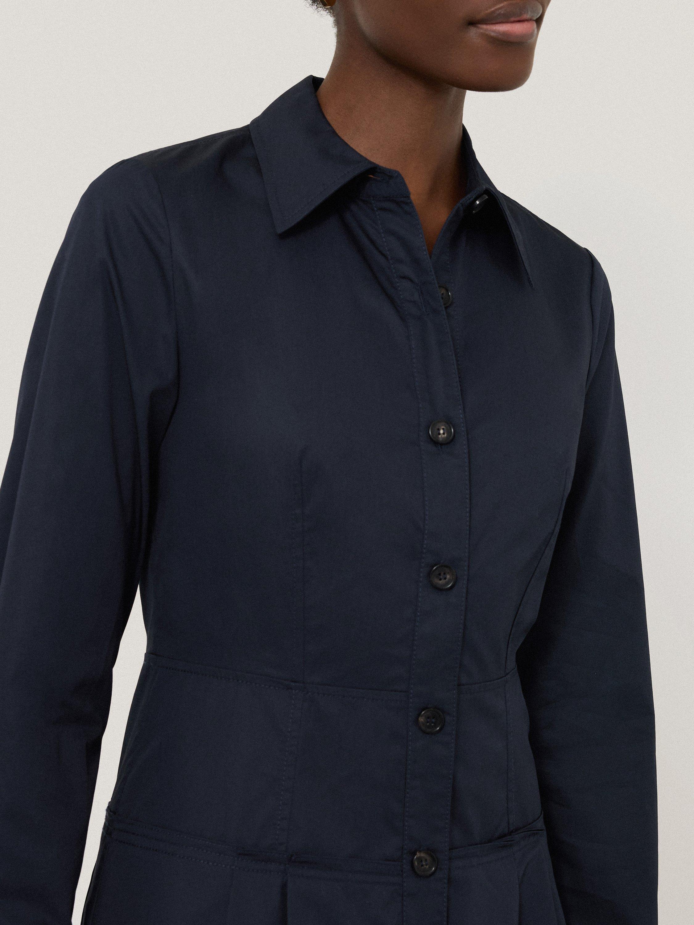Product image 4 of 8, which shows Jigsaw Panelled Shirt Dress, Navy, 8
