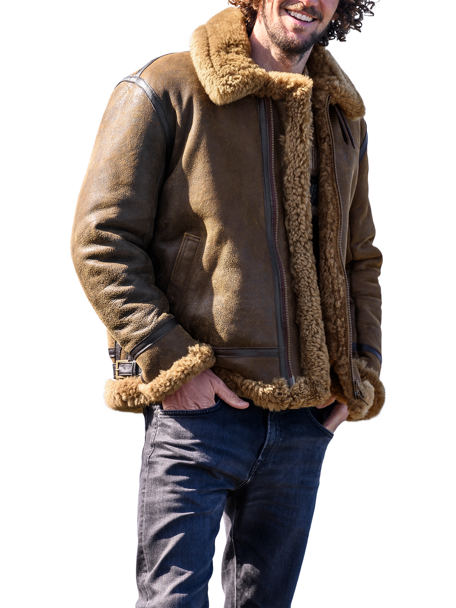 Celtic & Co. Classic Aviator Jacket, Vintage Khaki