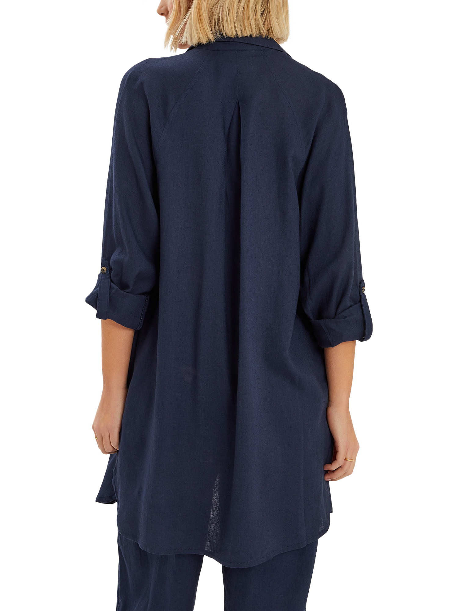 Product image 2 of 4, which shows Accessorize Long Sleeve Beach Cover Up Shirt, Navy, XS