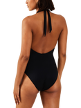 Accessorize Metal Halterneck Shaping Swimsuit, Black