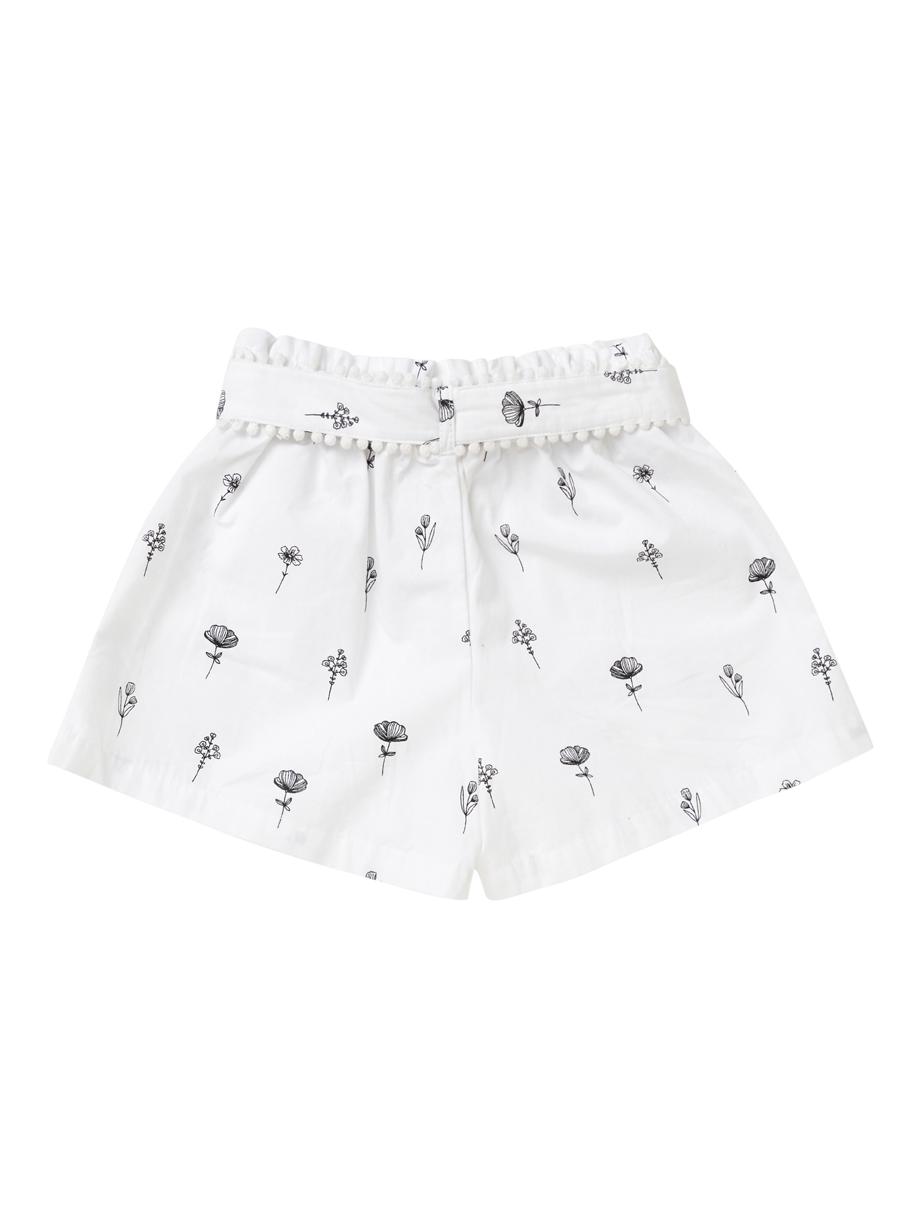 Product image 5 of 6, which shows Angel & Rocket Kids' Poplin Shorts, Ivory/Black, 3 years