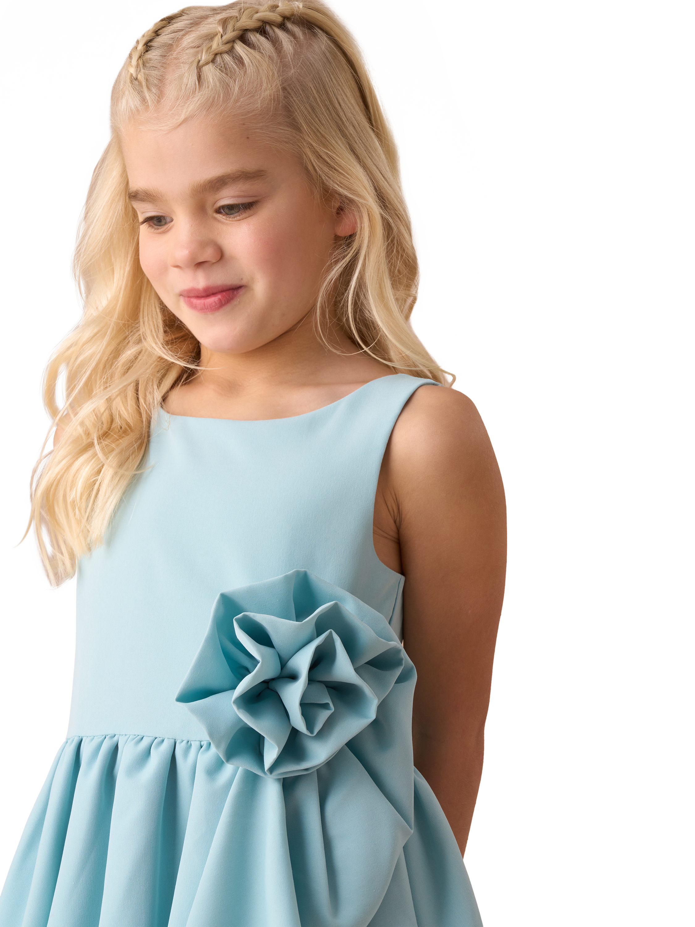 Product image 2 of 8, which shows Angel & Rocket Lourdes Corsage Waist Dress, Green, 4 years