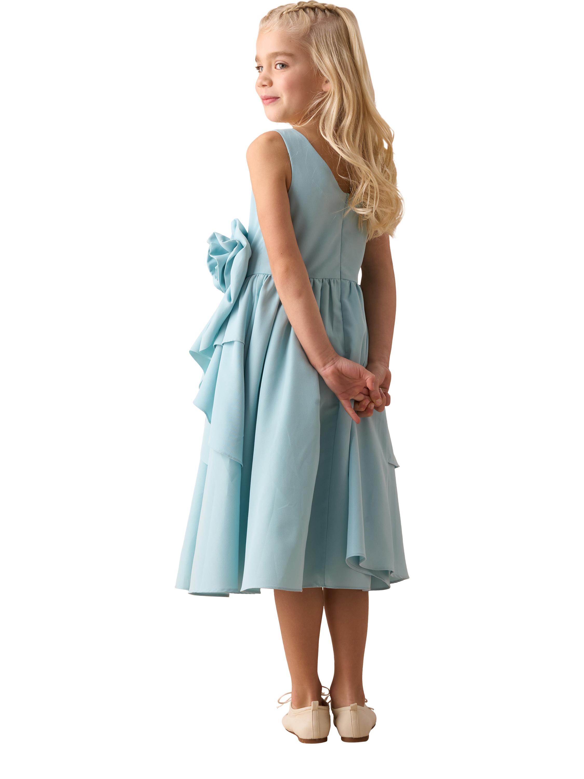 Product image 3 of 8, which shows Angel & Rocket Lourdes Corsage Waist Dress, Green, 4 years