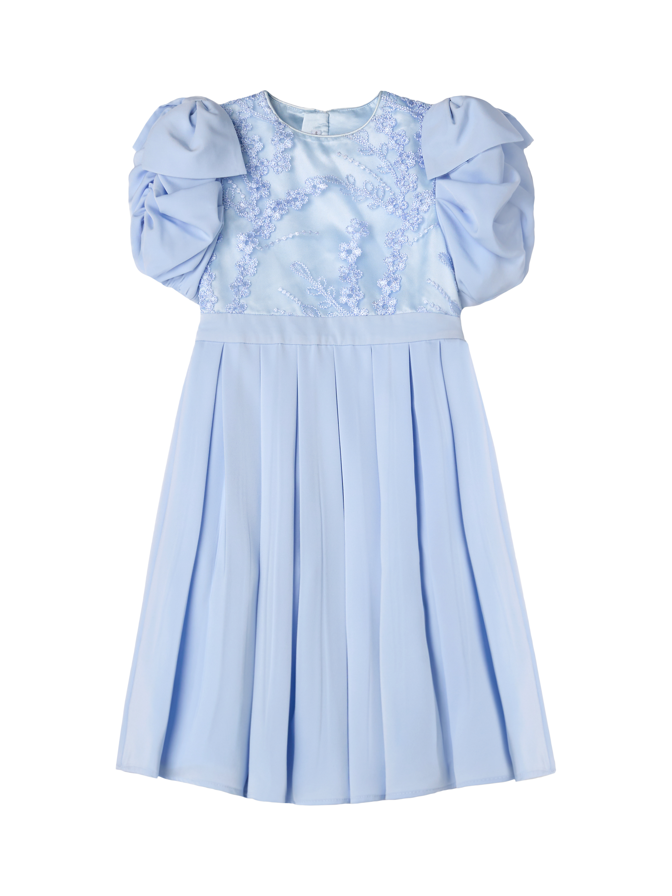 Product image 6 of 8, which shows Angel & Rocket Kids' Coralie Embroidered Bodice Dress, Blue, 2 years