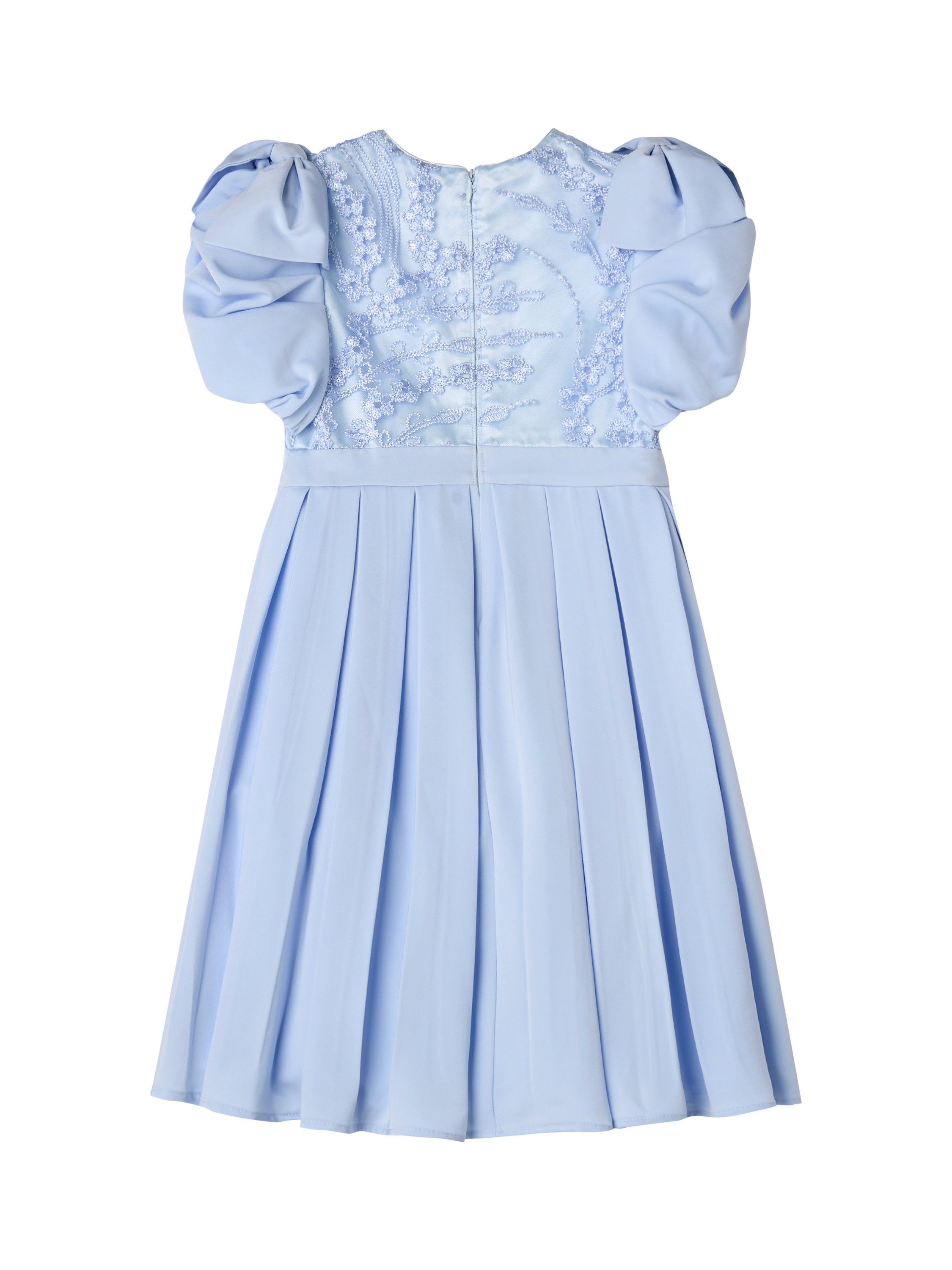 Product image 7 of 8, which shows Angel & Rocket Kids' Coralie Embroidered Bodice Dress, Blue, 2 years