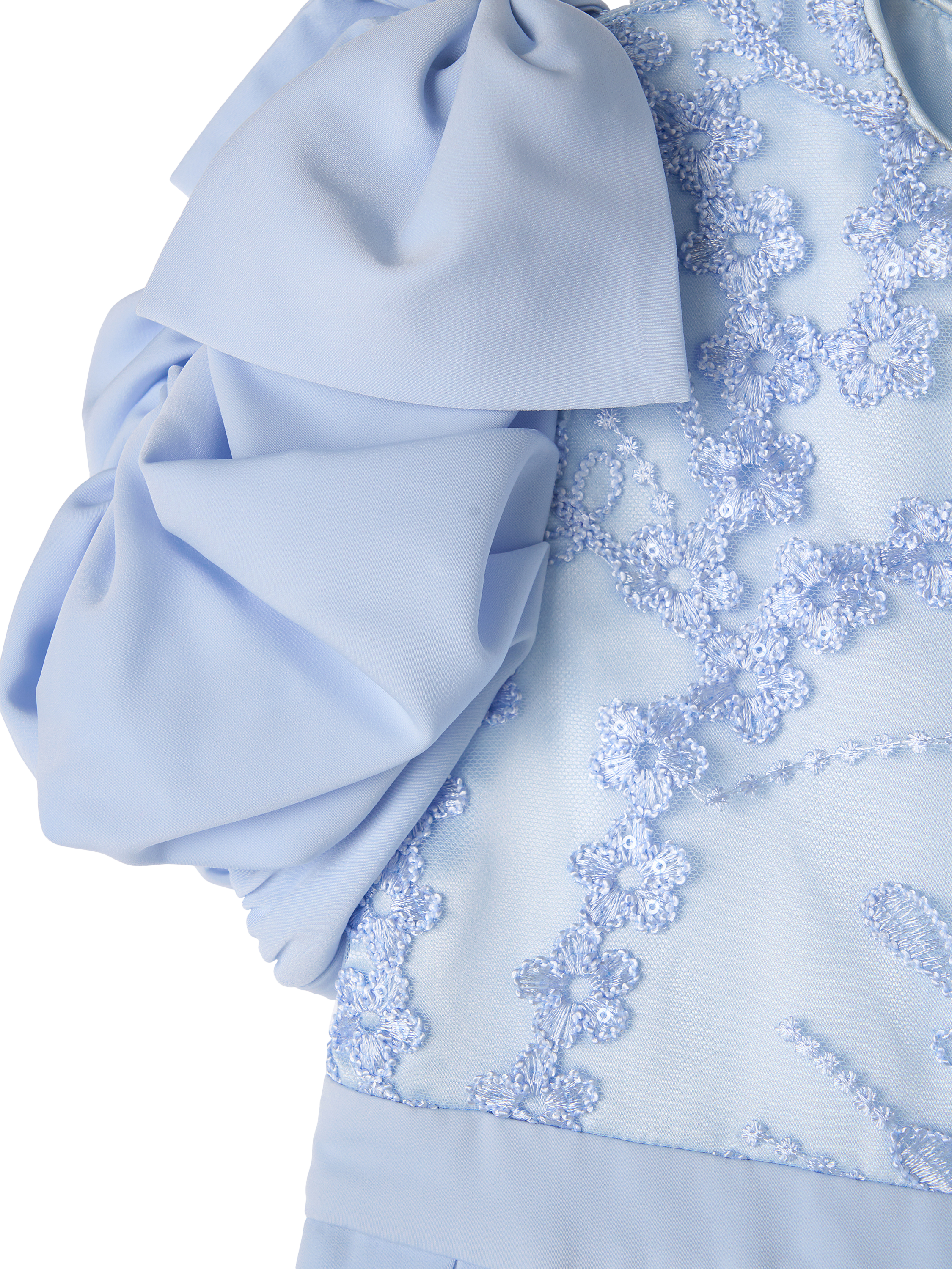Product image 8 of 8, which shows Angel & Rocket Kids' Coralie Embroidered Bodice Dress, Blue, 2 years