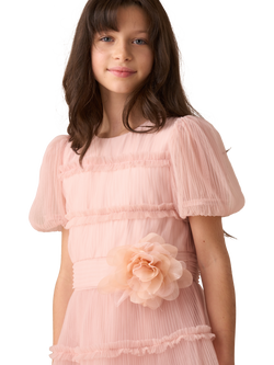 Angel & Rocket Kids' Mesh Corsage Dress, Pink - view 2, Pink