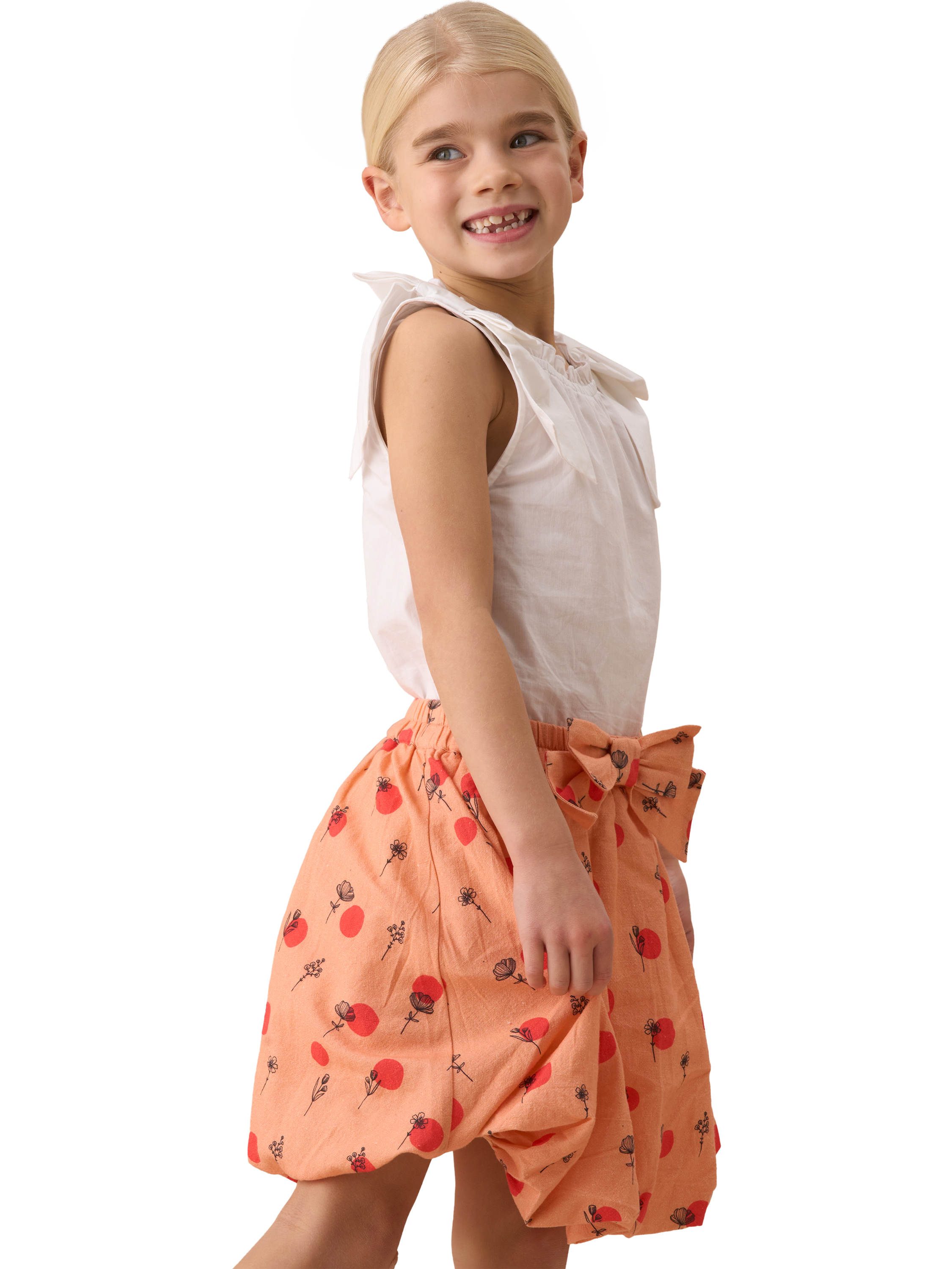 Product image 2 of 6, which shows Angel & Rocket Kids' Puff Ball Skirt, Coral, 2 years
