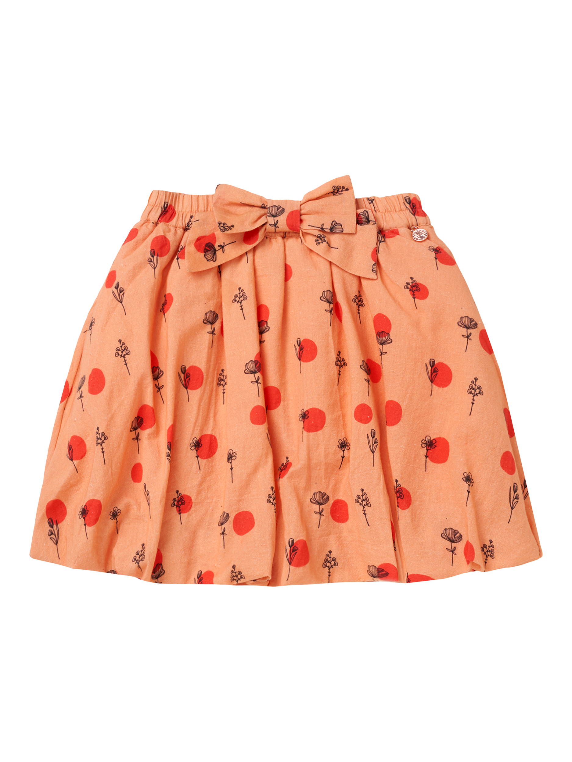 Product image 4 of 6, which shows Angel & Rocket Kids' Puff Ball Skirt, Coral, 2 years