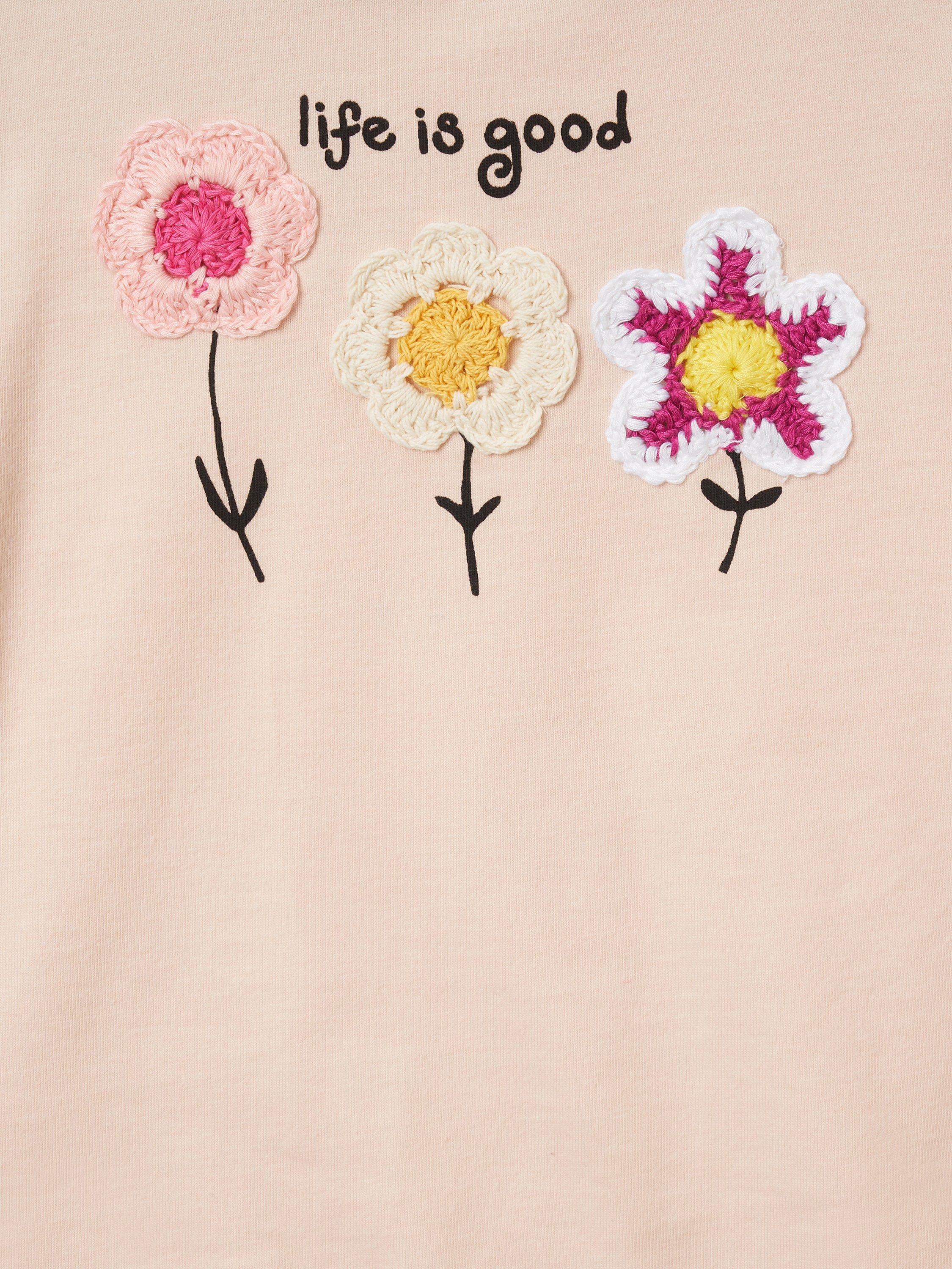 Product image 6 of 6, which shows Angel & Rocket Kids' Crochet Flower Top, Orange, 3-4 years
