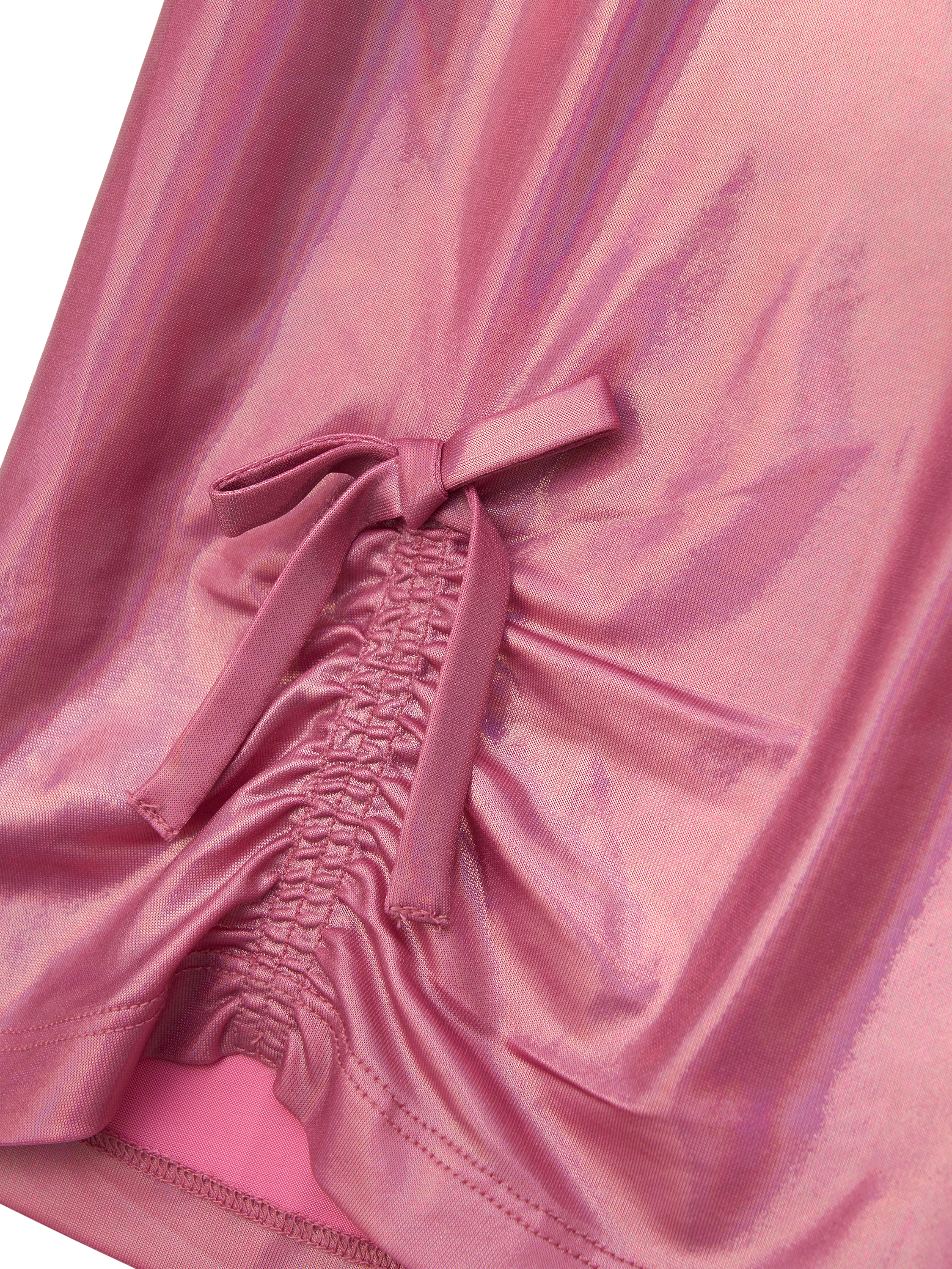Product image 5 of 6, which shows Angel & Rocket Kids' Short Sleeve Metallic Jersey Top, Pink, 3-4 years