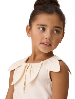 Angel & Rocket Kids' Petal Collar Top, Ivory - view 2, Ivory