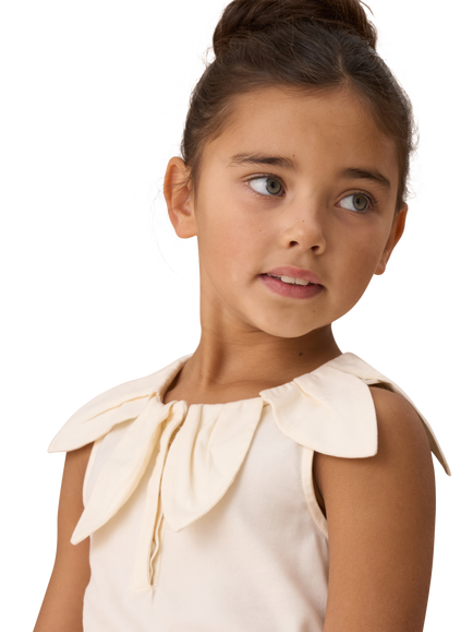 Angel & Rocket Kids' Petal Collar Top, Ivory - view 2, Ivory