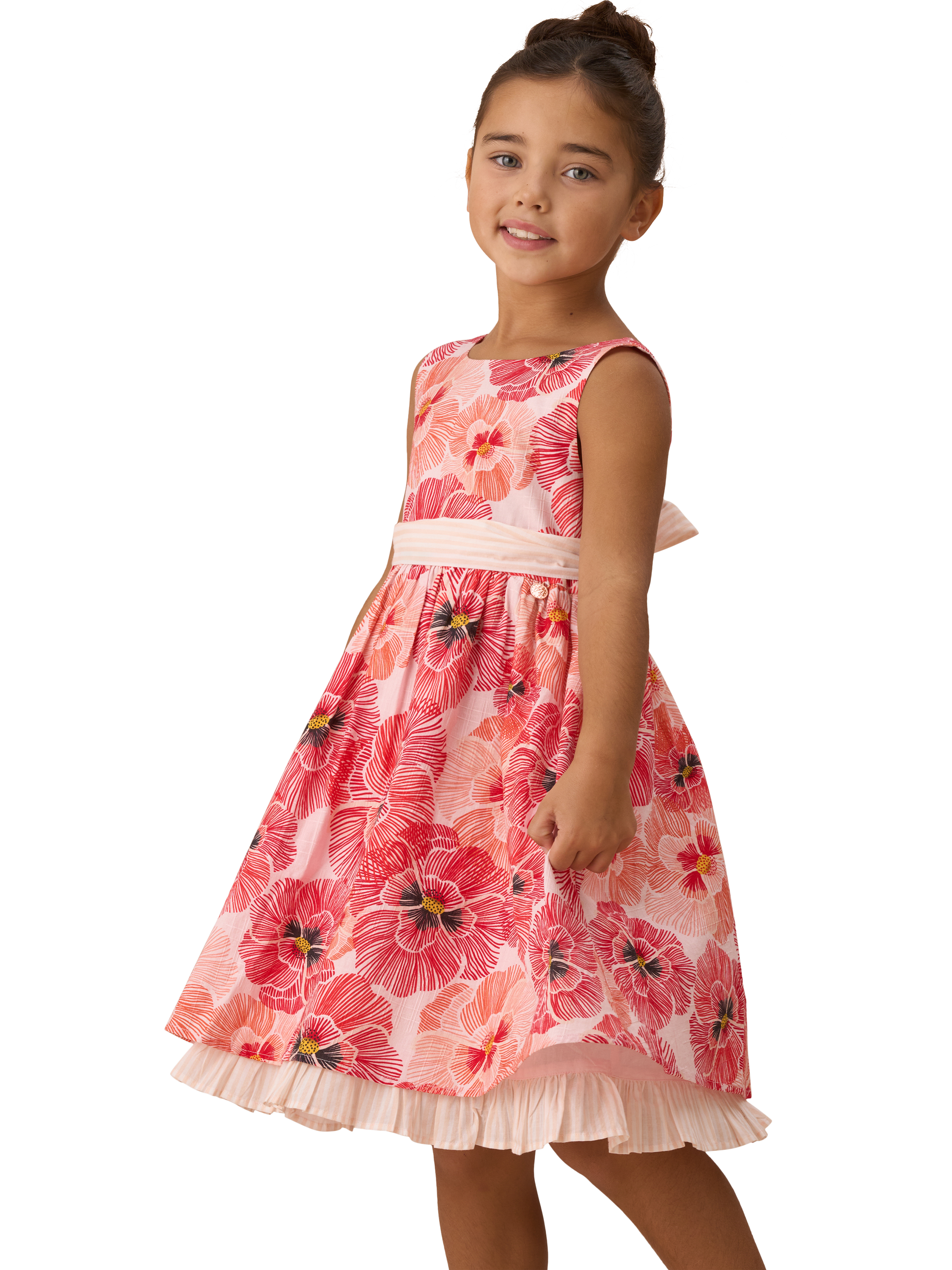 Product image 1 of 8, which shows Angel & Rocket Kids' Printed Dress, Red, 3 years