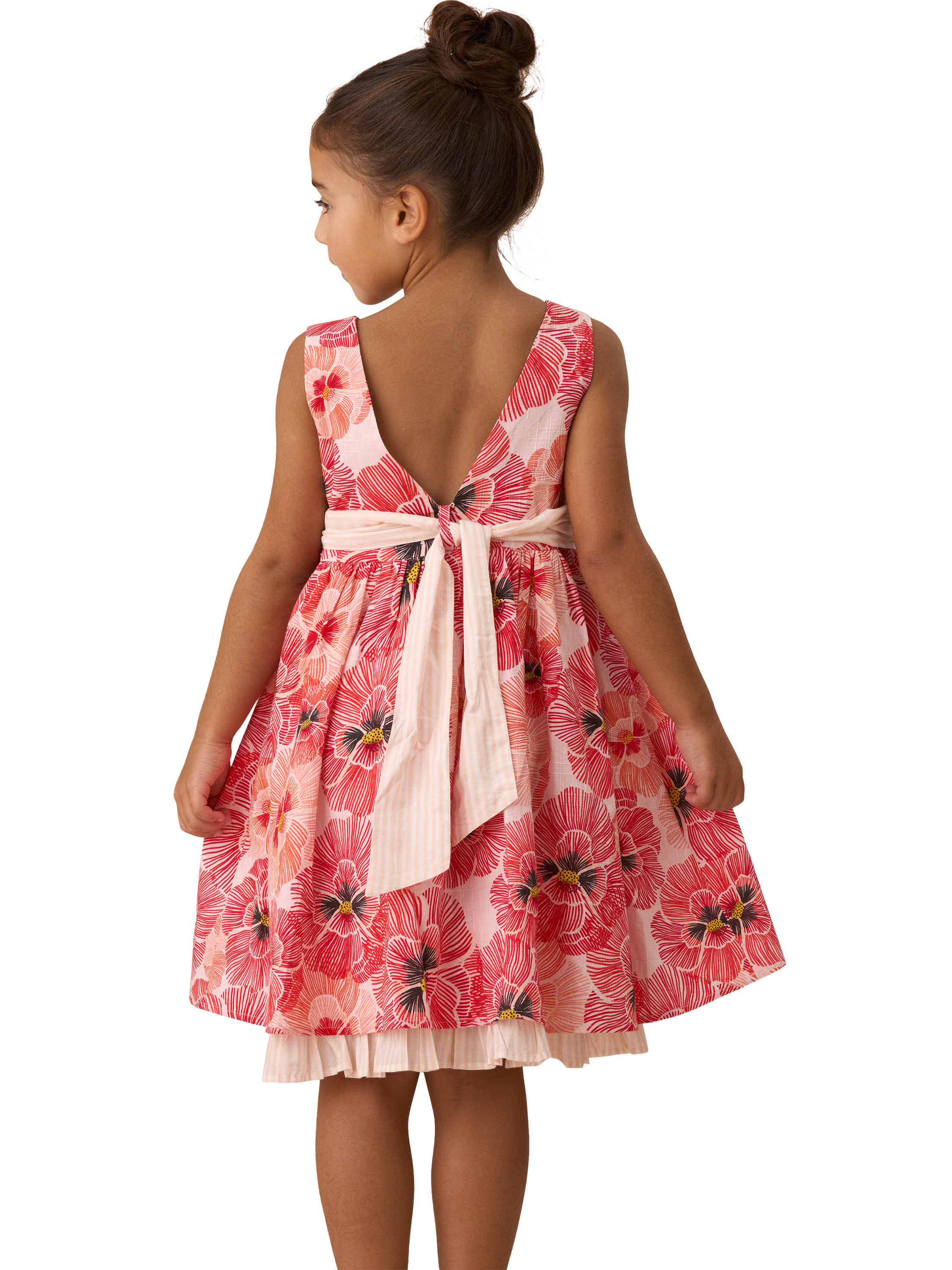Product image 5 of 8, which shows Angel & Rocket Kids' Printed Dress, Red, 3 years