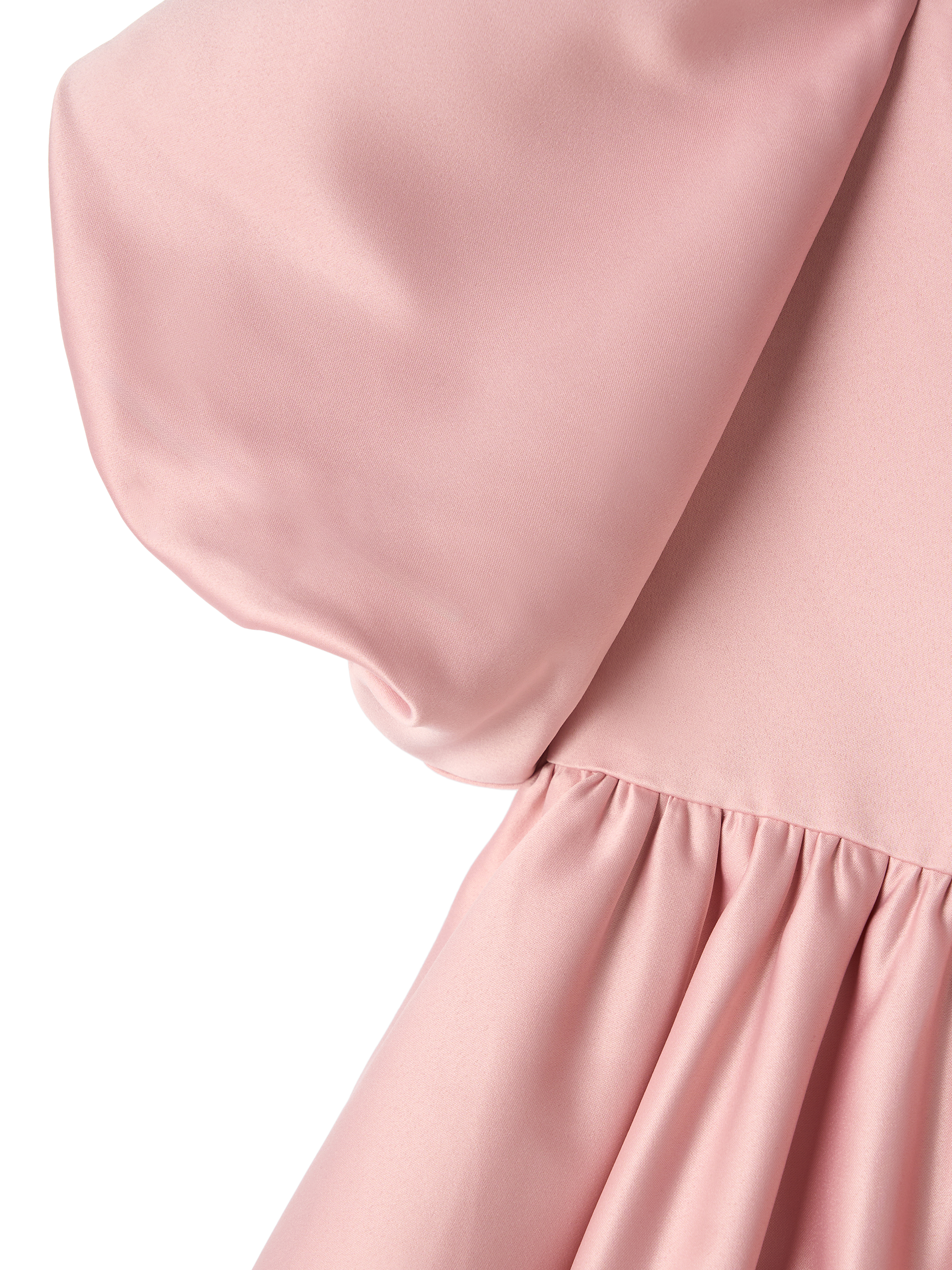 Product image 6 of 6, which shows Angel & Rocket Kids' Puffball Sleeve Satin Dress, Pink, 3 years