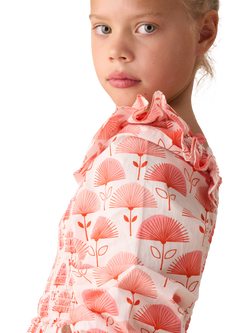 Angel & Rocket Kids' Ruffle Shoulder Dress, Pink/White - view 2, Pink/White