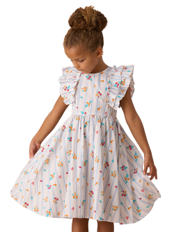 Angel & Rocket Kids' Shirred Panel Dress, Multi, Multi