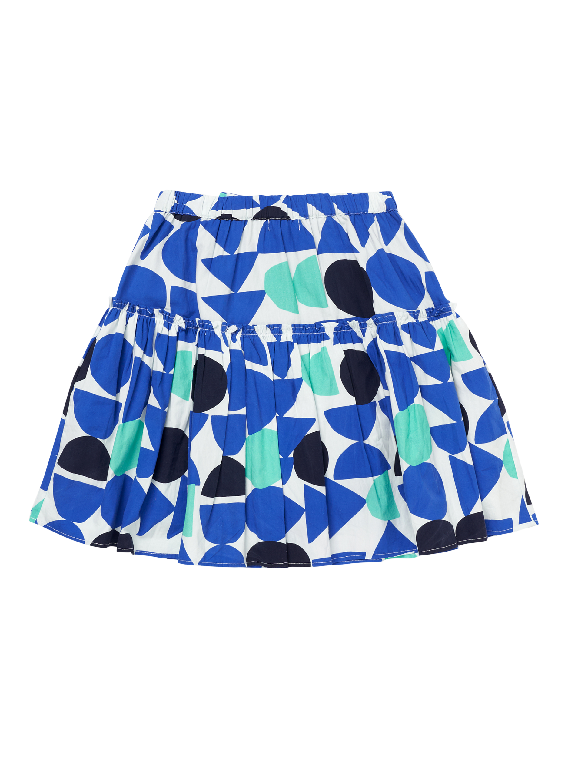 Product image 5 of 6, which shows Angel & Rocket Kids' Print Tiered Skirt, Blue/Multi, 2 years