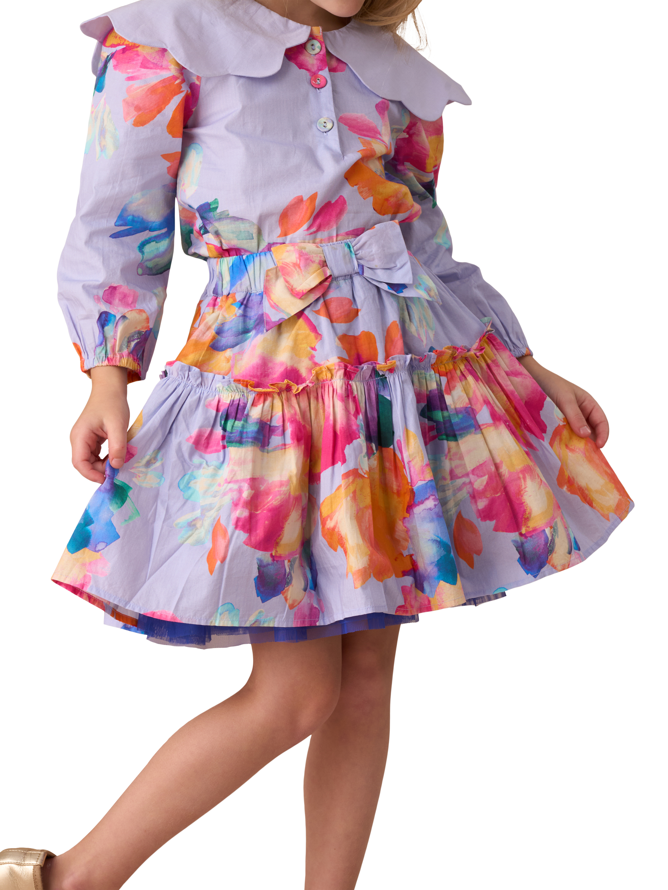 Angel & Rocket Kids' Printed Skirt, Blue