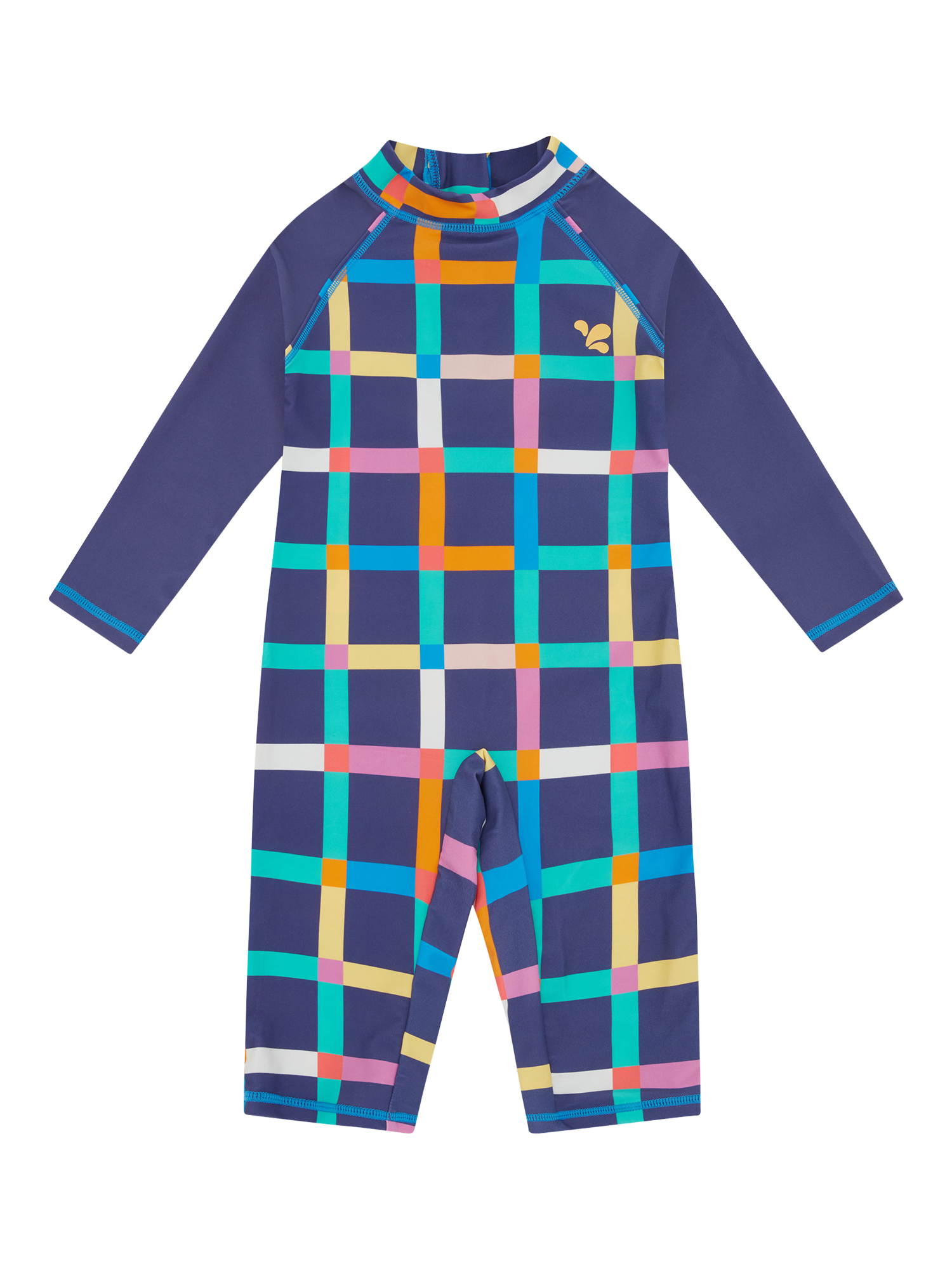 Product image 1 of 5, which shows Muddy Puddles Kids' UV Check Long Sleeve Surf Suit, Multi, 0-6 months