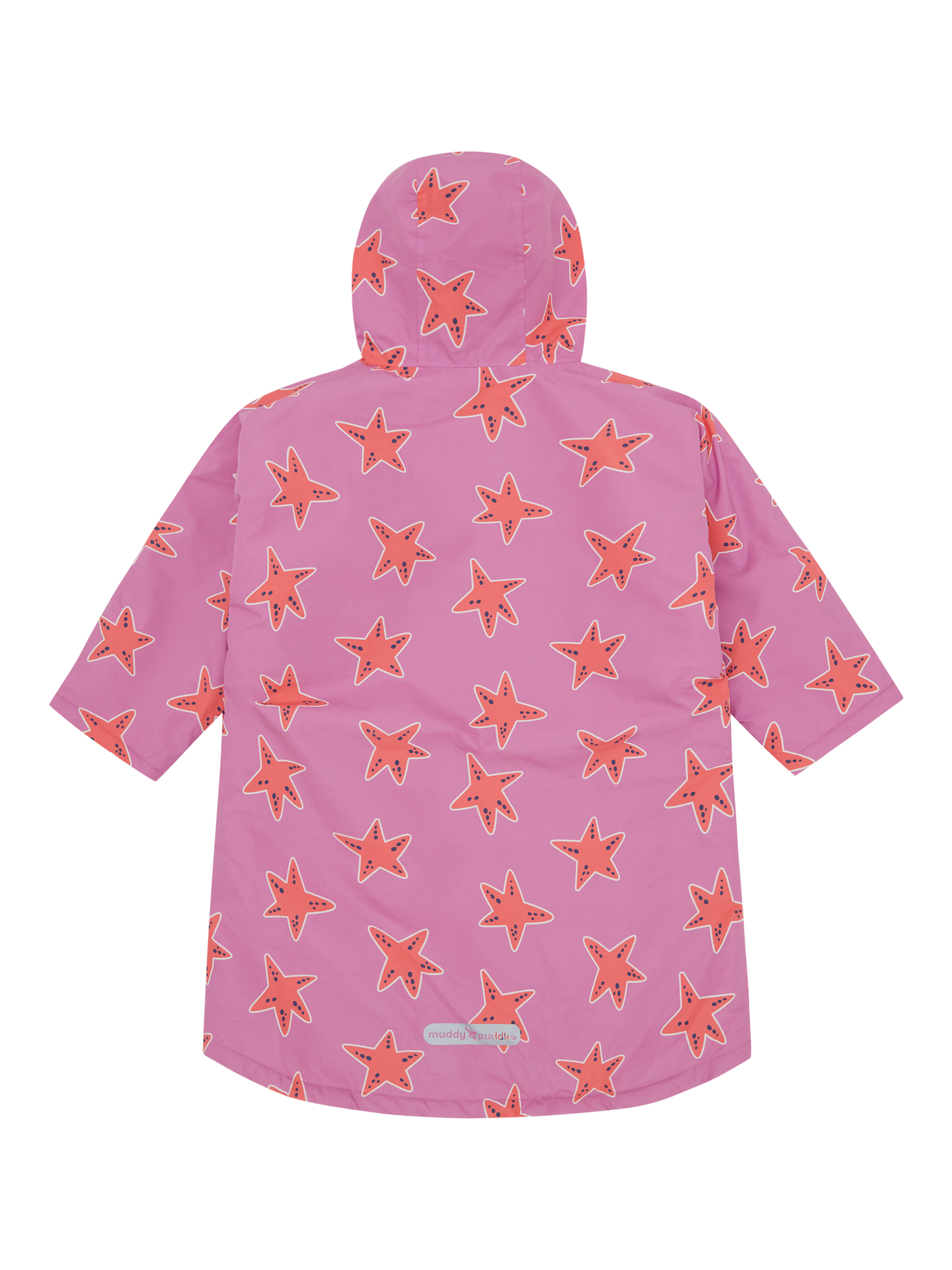 Product image 5 of 6, which shows Muddy Puddles Kids' Starfish Waterproof Robe, Pink/Multi, 2-3 years