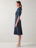 L.K.Bennett Esme Chambray Flared Dress, Blue