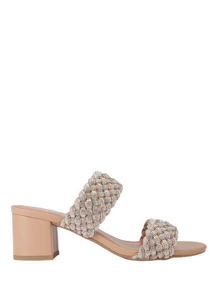 Carvela Twisted Jewel Embellished Strap Sandals, Beige, Beige