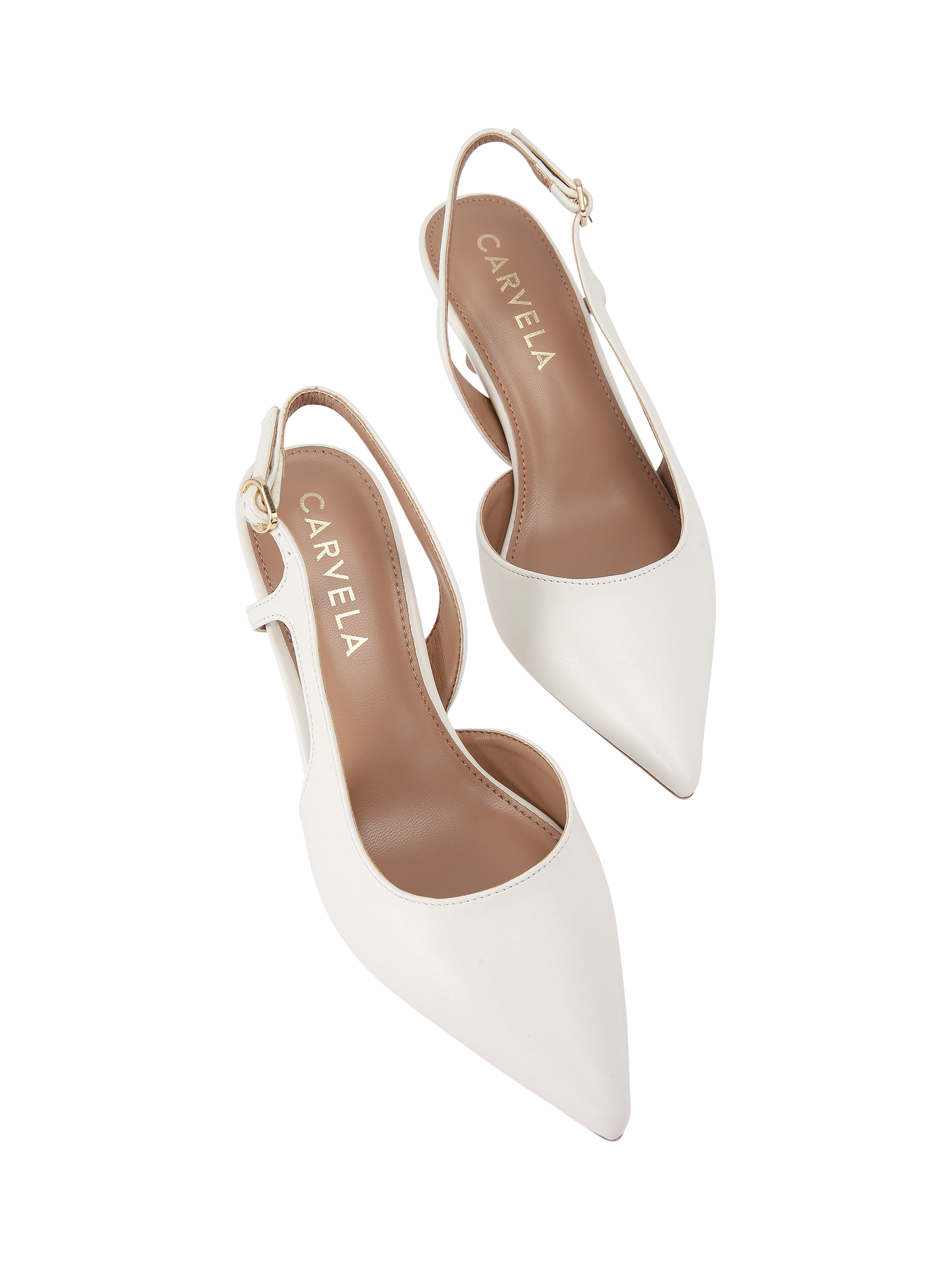 Product image 3 of 5, which shows Carvela Alina Sling Court Shoes, Putty, 2