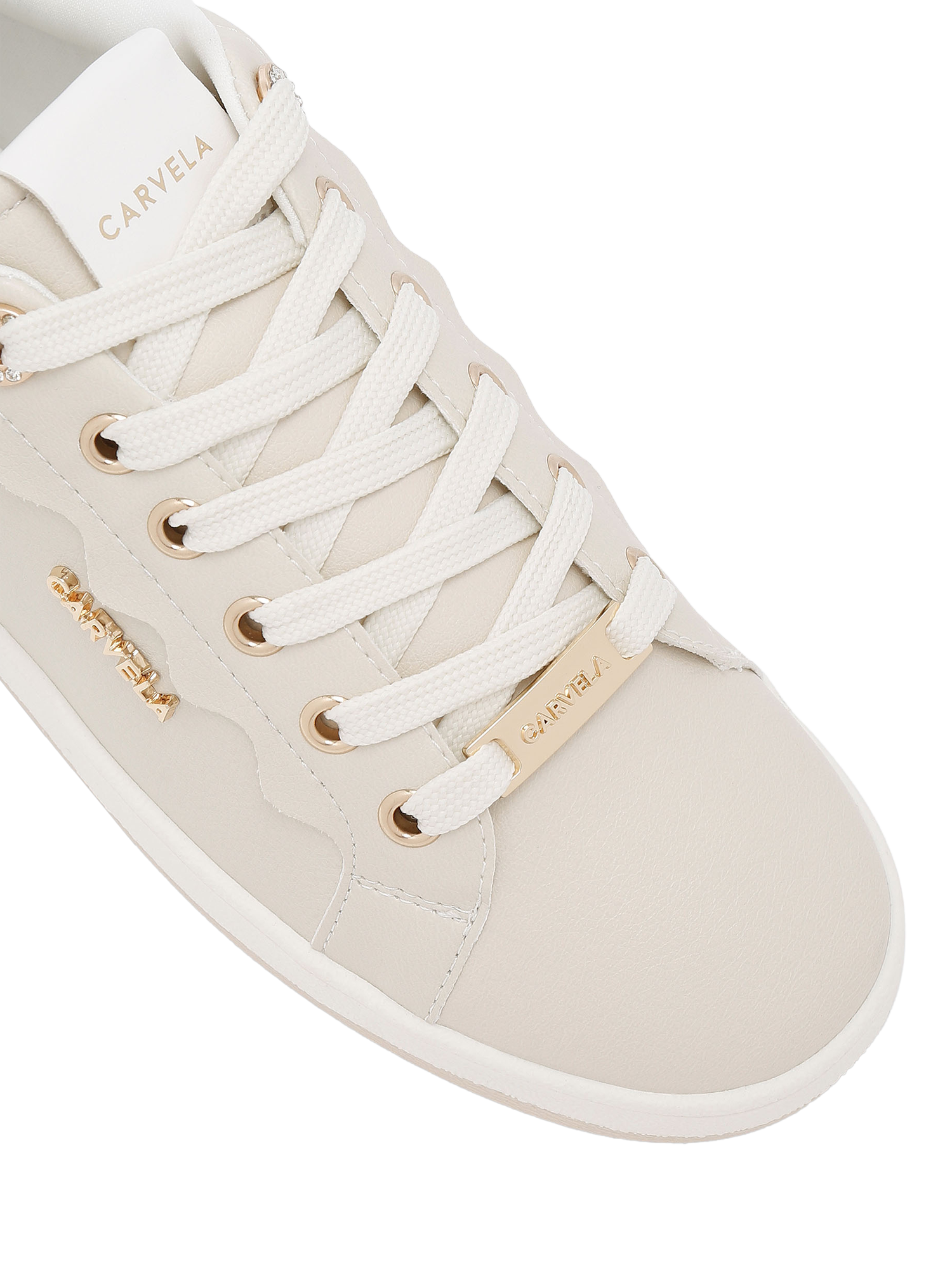 Product image 5 of 5, which shows Carvela Peonia Trainers, Natural Taupe, 3