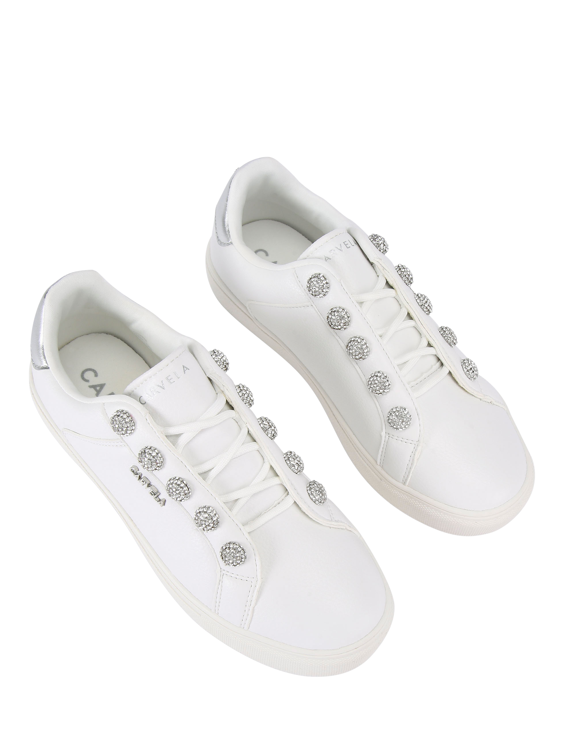 Product image 3 of 5, which shows Carvela Triumph Trainers, White, 2