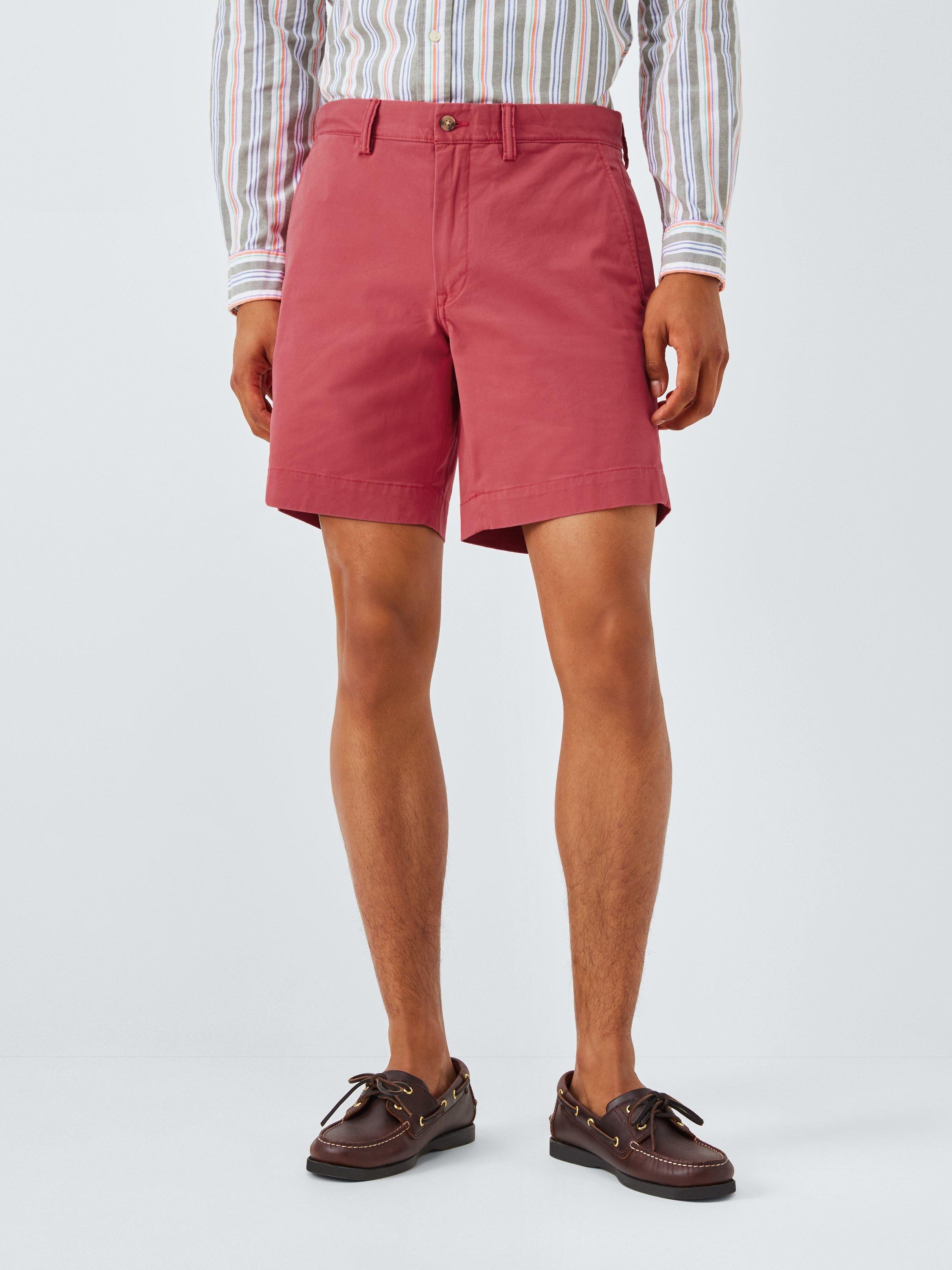 Product image 1 of 7, which shows Polo Ralph Lauren Stretch Straight Fit Chino Shorts, Nantucket Red, 38R