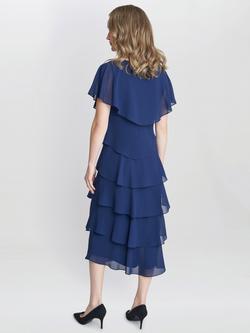 Gina Bacconi Rebecca Tiered Midi Dress - view 2, Navy