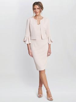 Gina Bacconi Gigi Moss Crepe Bolero Jacket, Antique Rose, Antique Rose