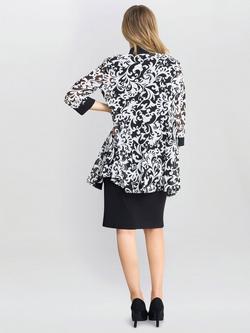 Gina Bacconi Noella Print Dress & Jacket, Black/White - view 2, Black/White