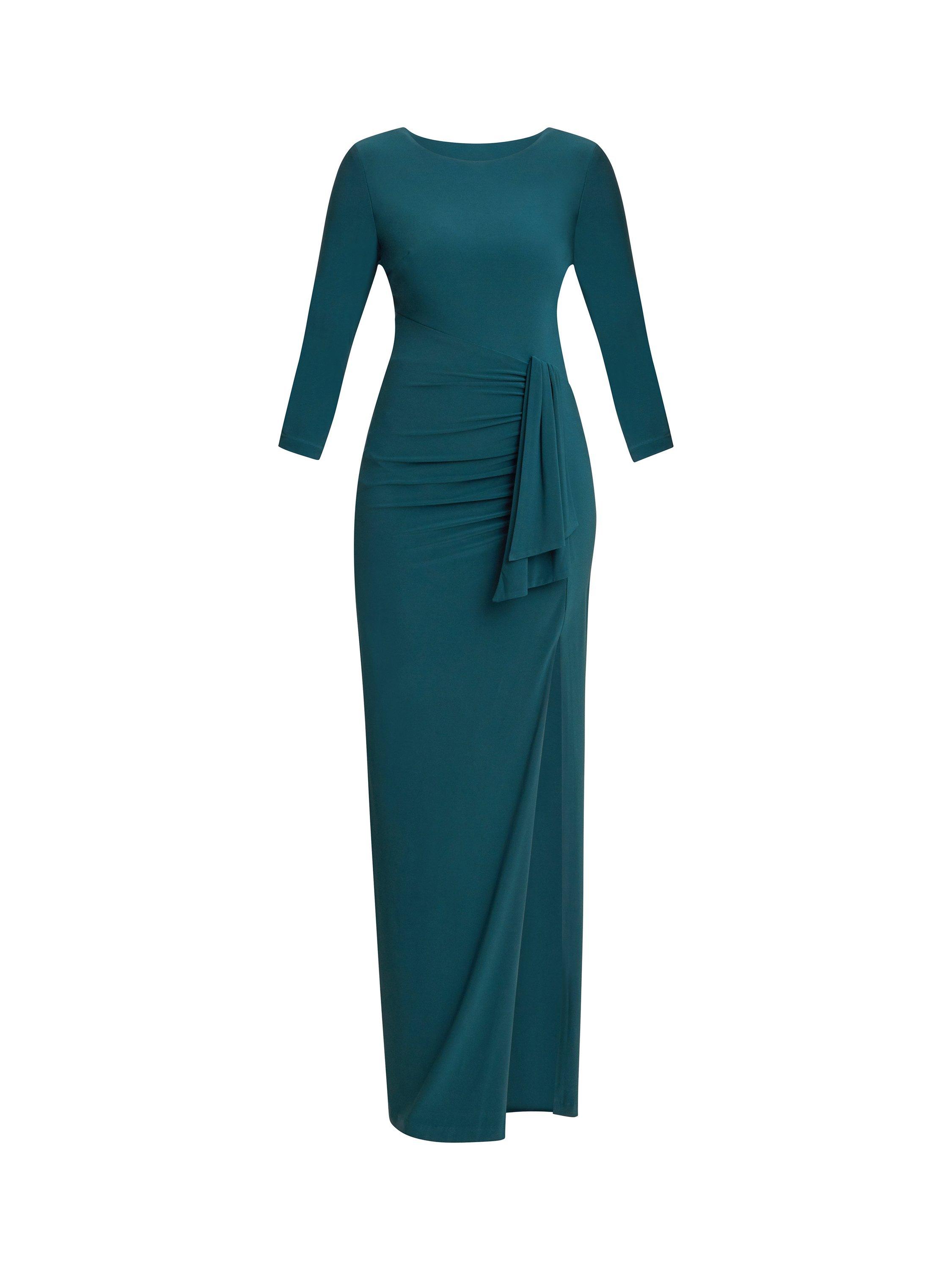Product image 4 of 6, which shows Gina Bacconi Misty Ruched Maxi Dress, Green, 8