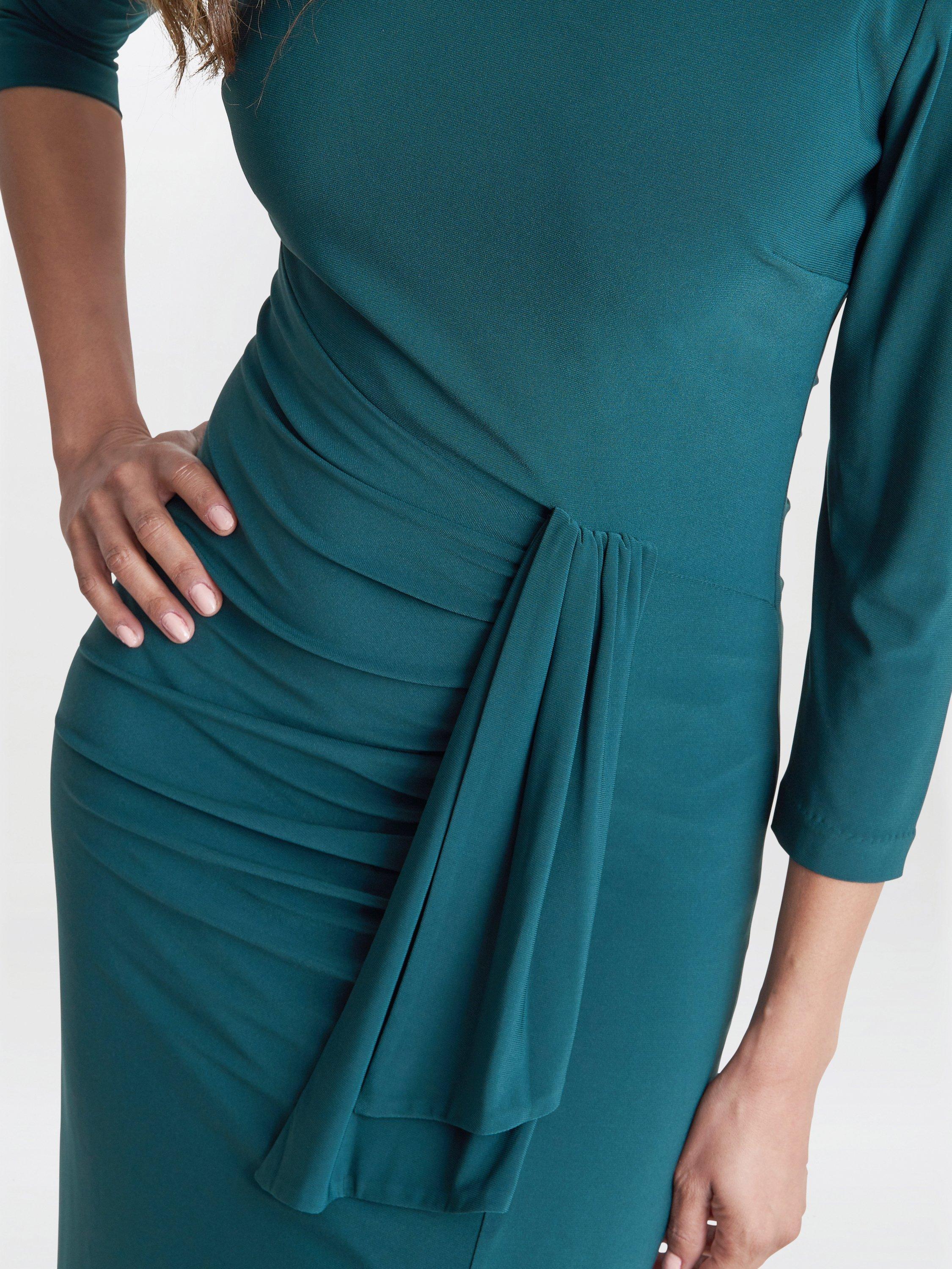 Product image 5 of 6, which shows Gina Bacconi Misty Ruched Maxi Dress, Green, 8