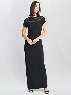 Gina Bacconi Michelle Illusion Maxi Dress, Black, Black