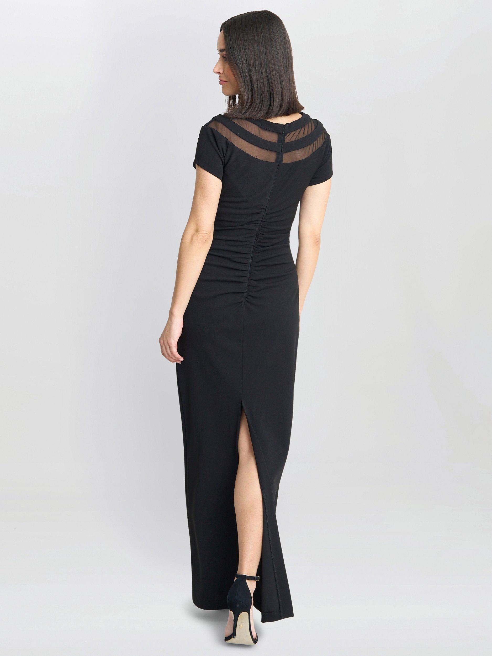 Product image 2 of 5, which shows Gina Bacconi Michelle Illusion Maxi Dress, Black, 12