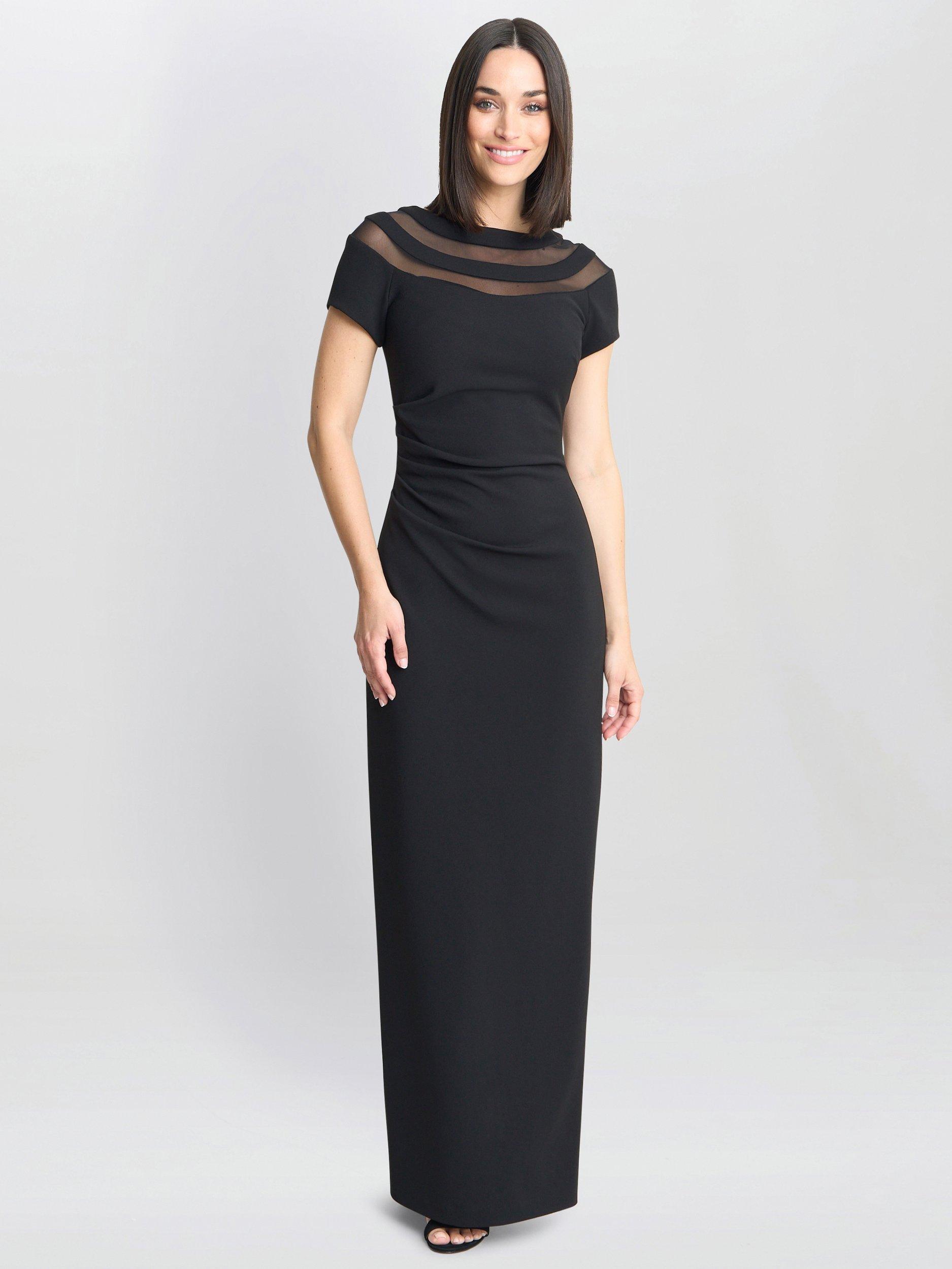 Product image 3 of 5, which shows Gina Bacconi Michelle Illusion Maxi Dress, Black, 12