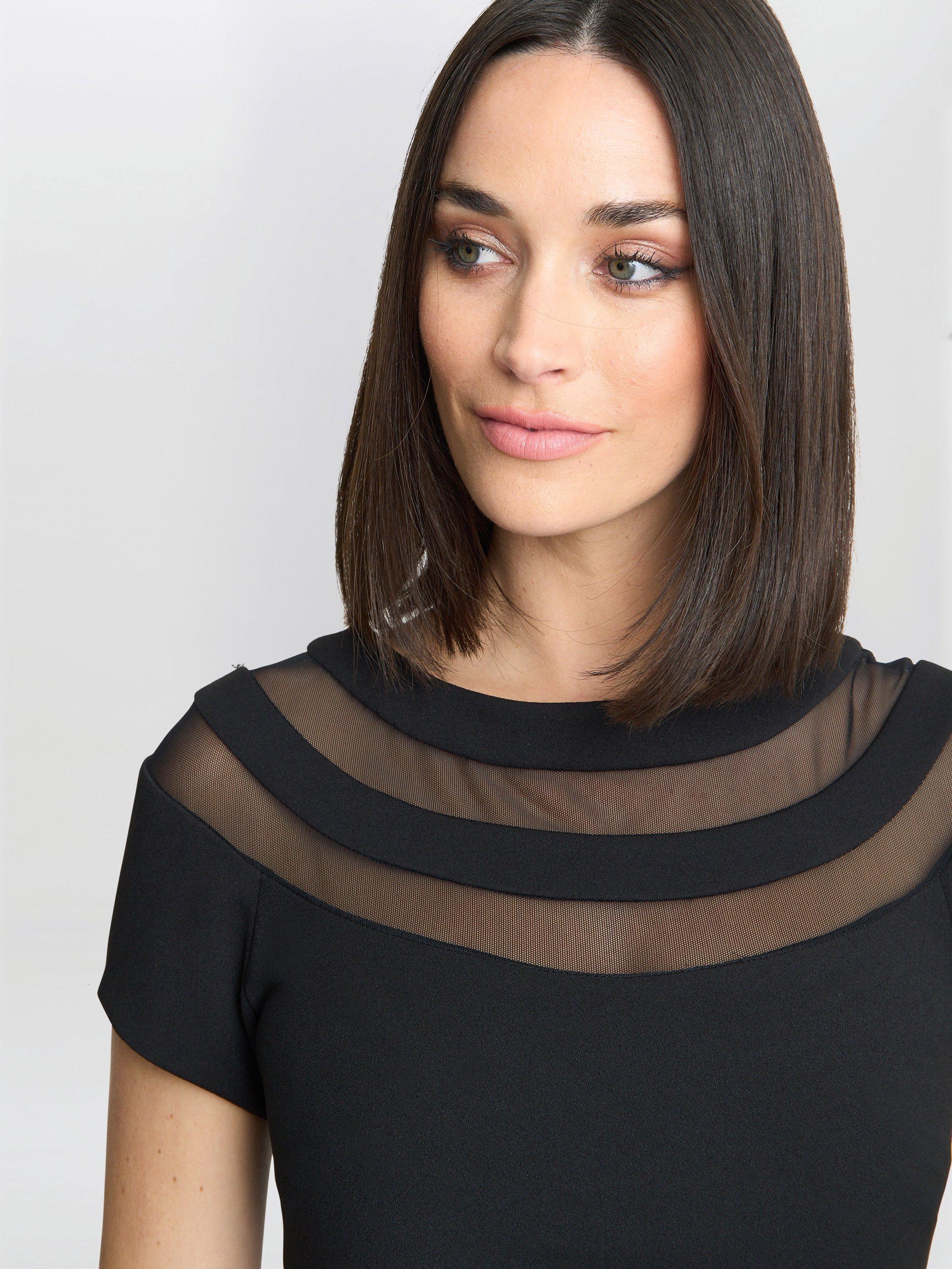 Product image 5 of 5, which shows Gina Bacconi Michelle Illusion Maxi Dress, Black, 12