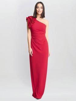 Gina Bacconi Nicole Ruffle Maxi Dress, Red, Red