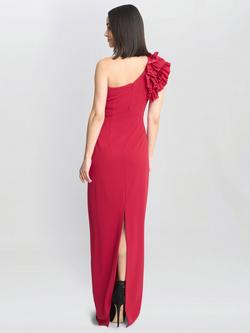 Gina Bacconi Nicole Ruffle Maxi Dress, Red - view 2, Red