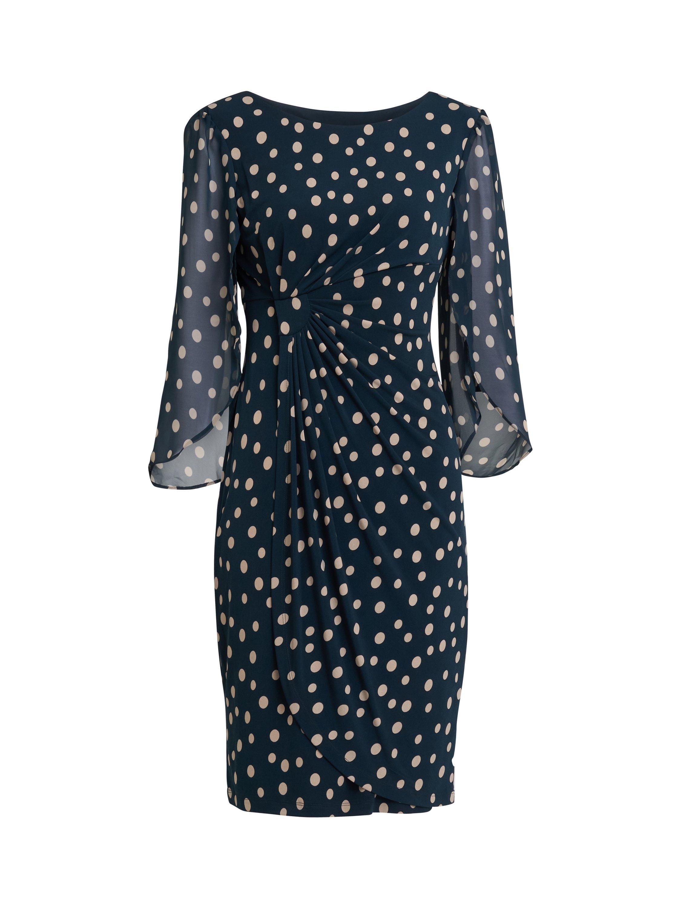 Product image 4 of 5, which shows Gina Bacconi Jenni Spot Dress, Green/Multi, 8