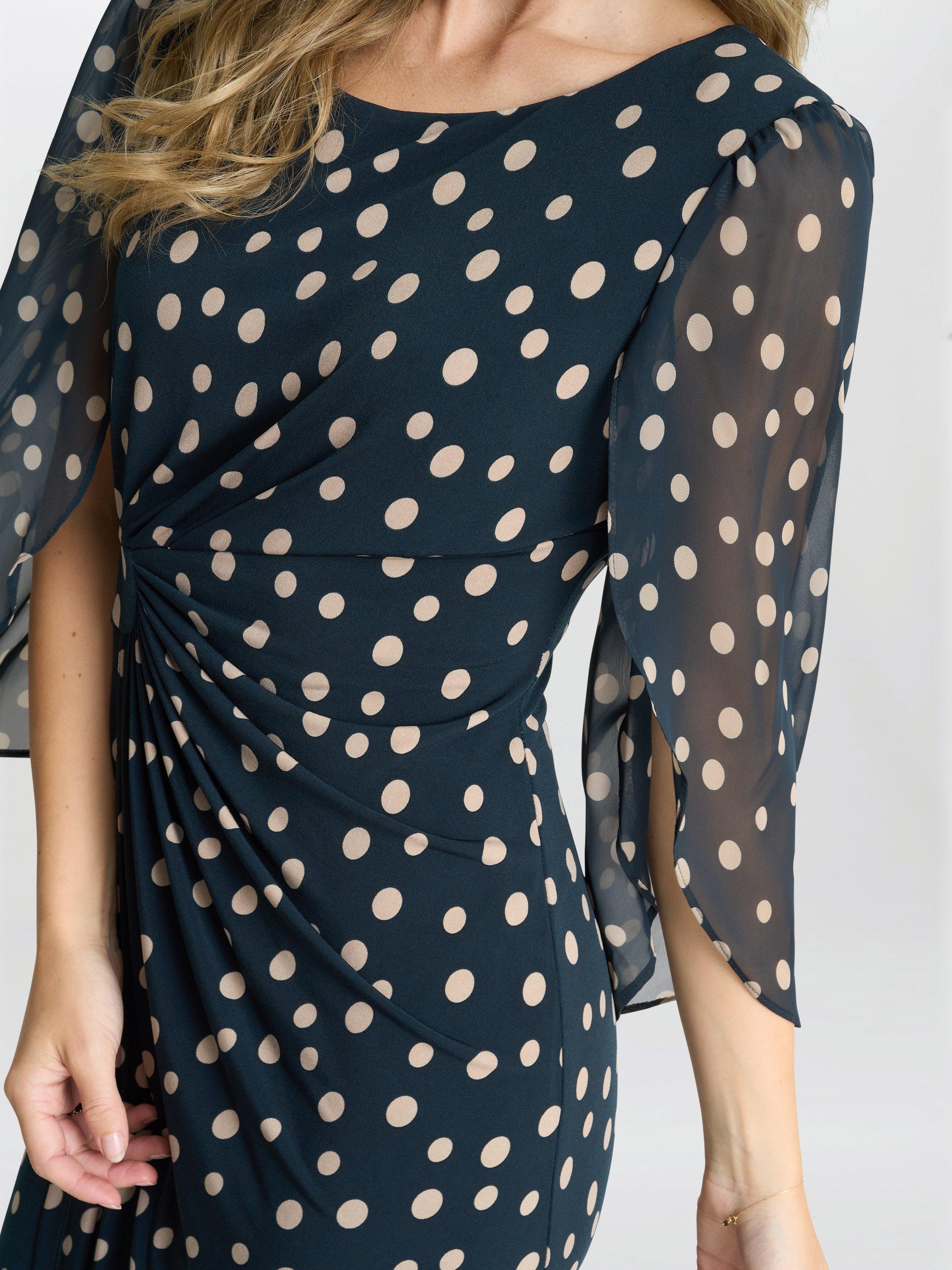 Product image 5 of 5, which shows Gina Bacconi Jenni Spot Dress, Green/Multi, 8