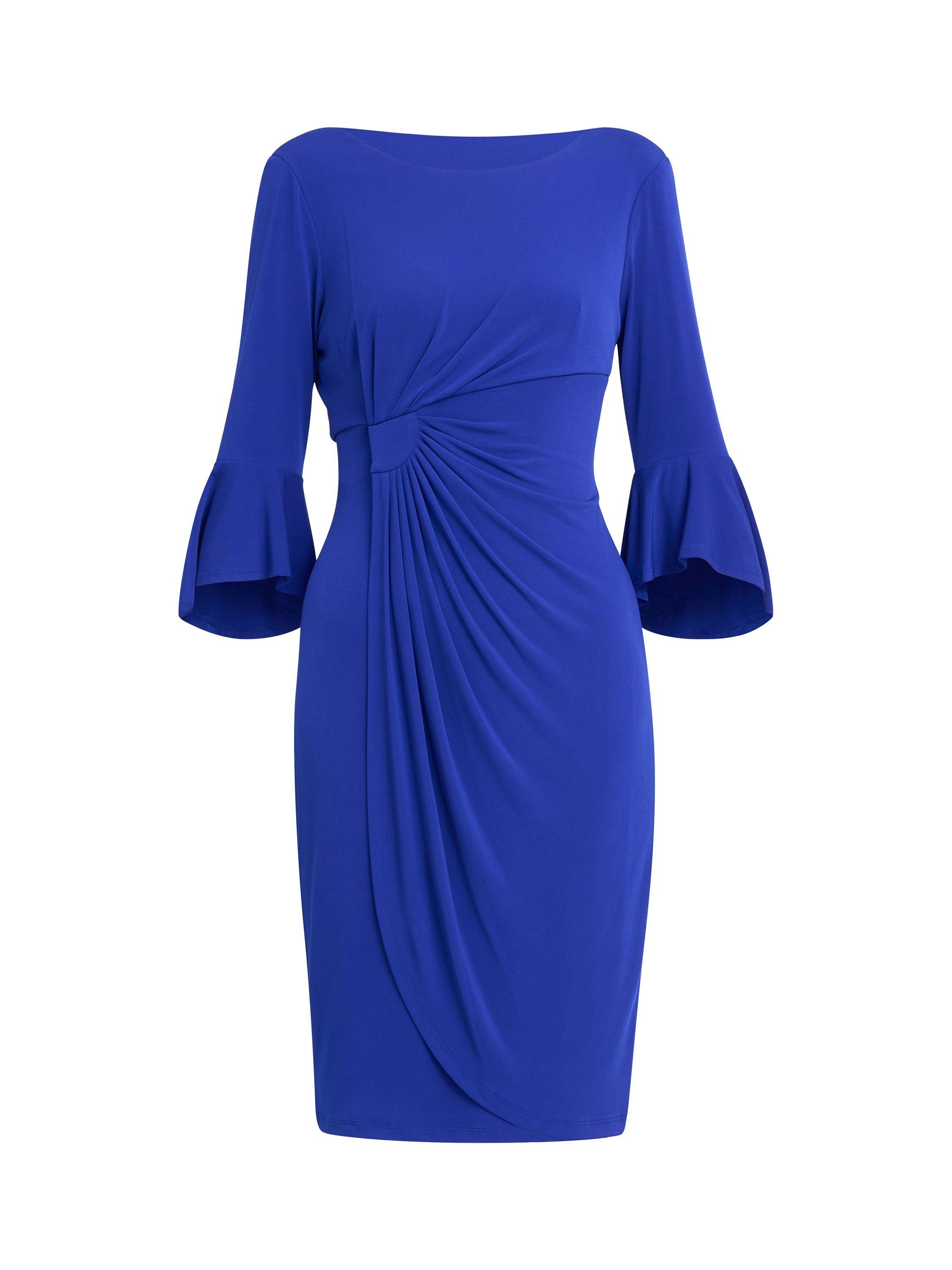 Product image 4 of 6, which shows Gina Bacconi Macie Faux Wrap Jersey Dress, Cobalt, 8