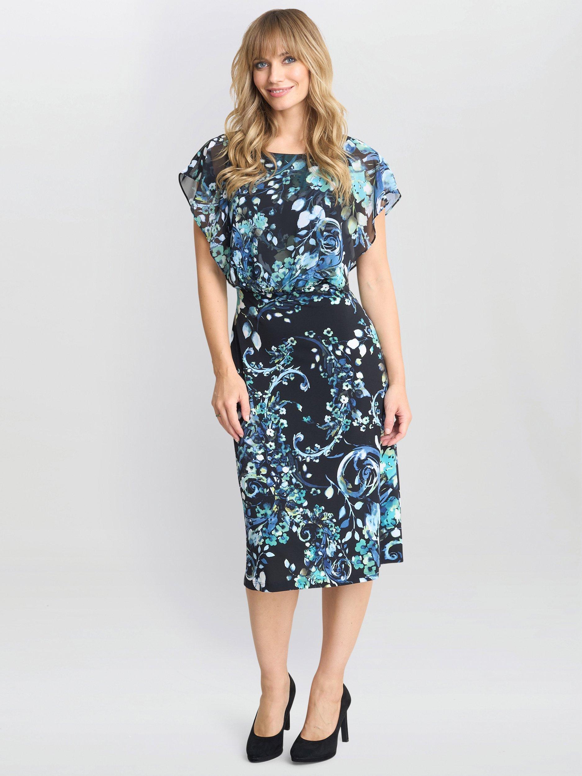 Gina Bacconi Lisa Marie Floral Dress Black Multi