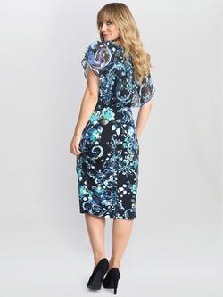 Gina Bacconi Lisa-Marie Floral Dress, Black/Multi - view 2, Black/Multi