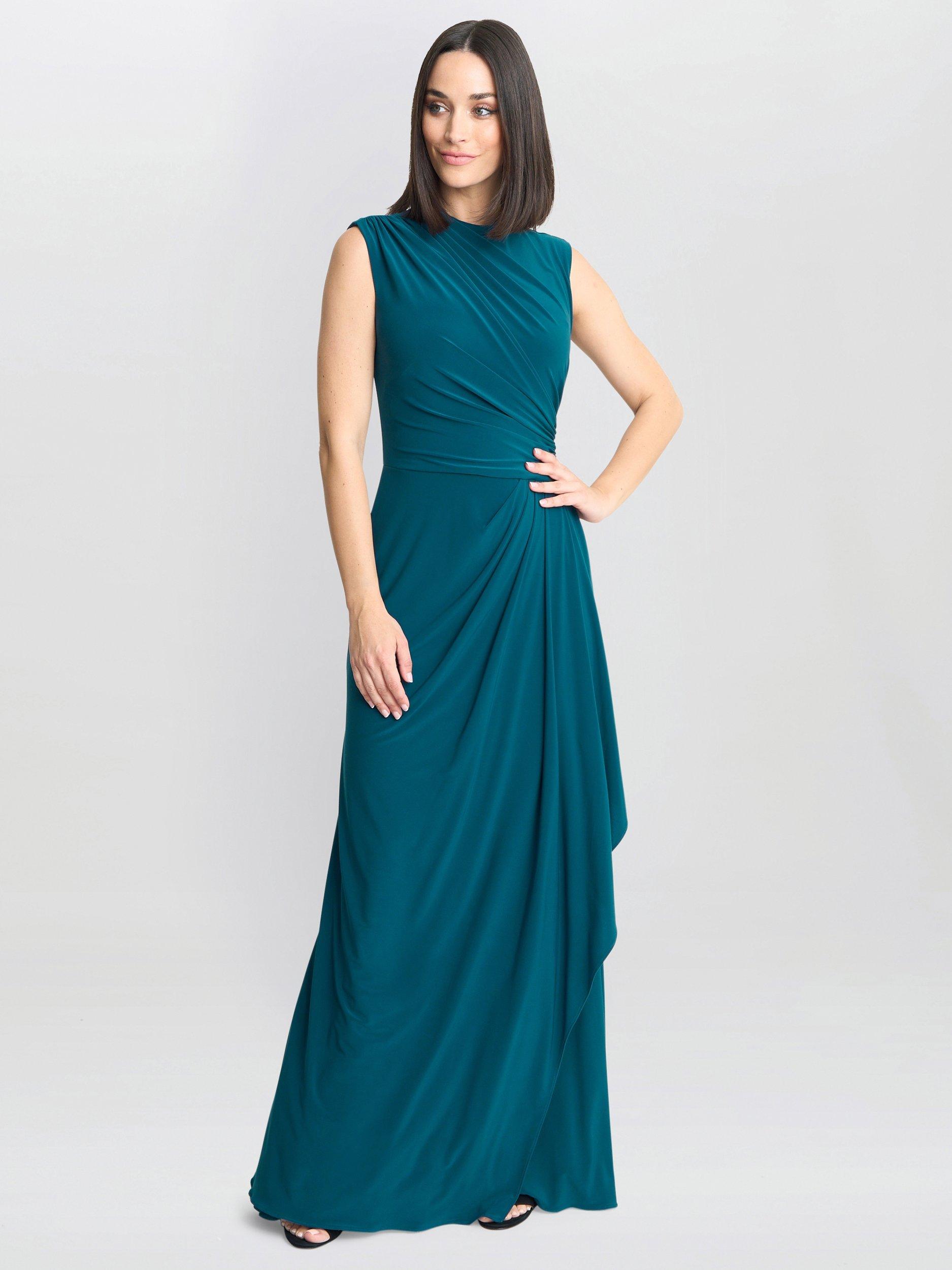 Product image 3 of 6, which shows Gina Bacconi Rosemaire Grecian Jersey Maxi Dress, Green, 8