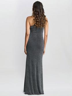 Gina Bacconi Kasey Metallic Knit Dress, Blue - view 2, Blue